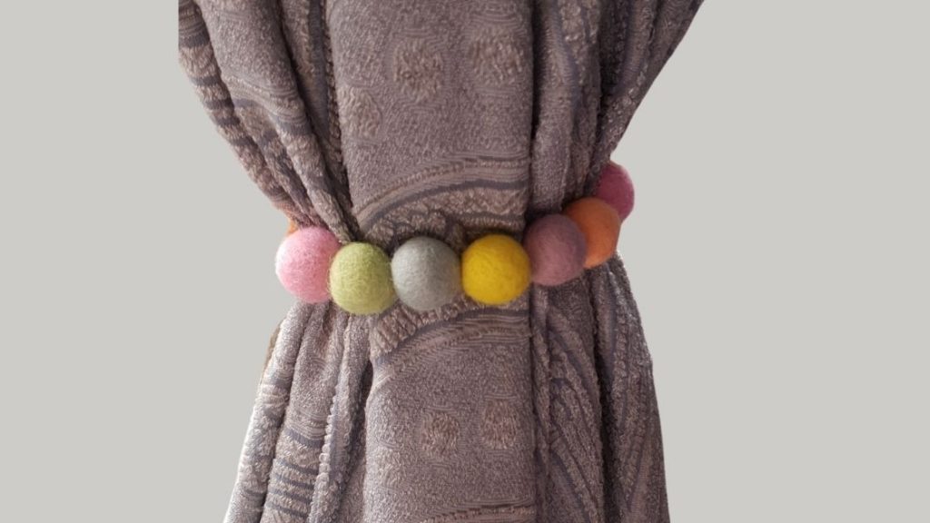 How to make felt ball curtain tie backs