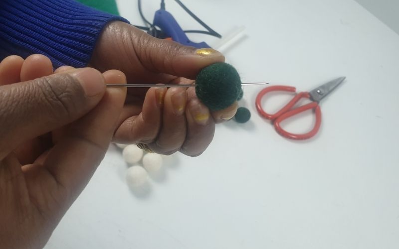 Christmas felt ball garland